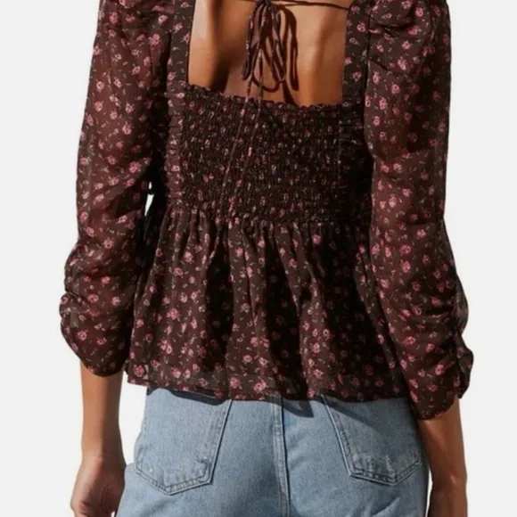 ASTR The Label Floral Print Smocked Babydoll Top‎ - Size XL - NEW With Tags. - Picture 4 of 16